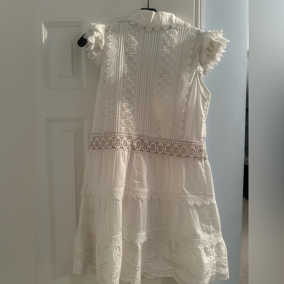 BRAND NEW NWT Alice + Olivia White Meeko Eyelit Embroidered Mini Shirt Dress - Picture 11 of 14